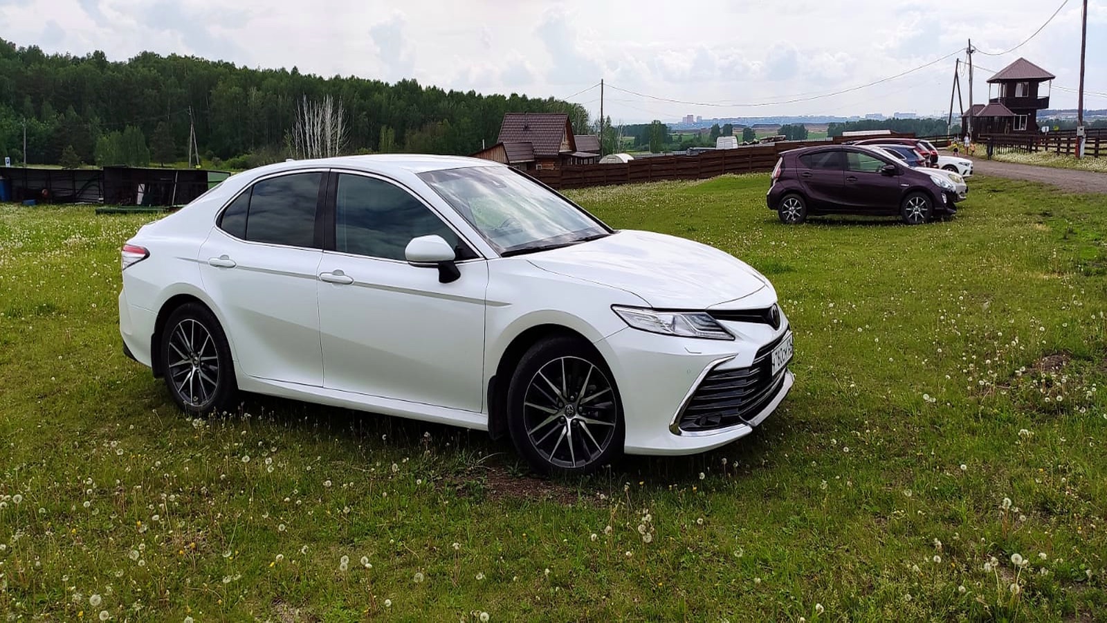 Белая Toyota Camry